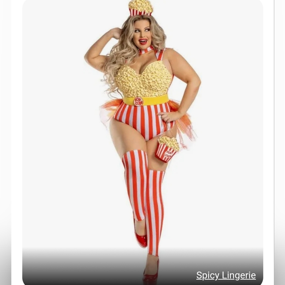 Plus size Pop Babe (popcorn) costume NWT size 2X